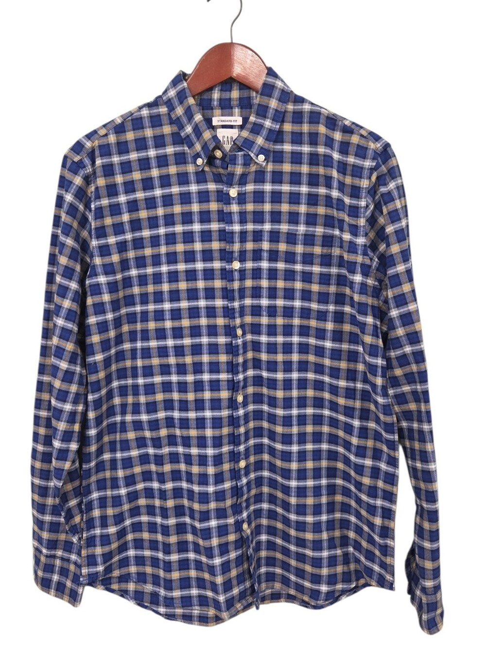 Gap New Blue Button Down Cotton Shirt Mens Size Medium Striped Business Casual